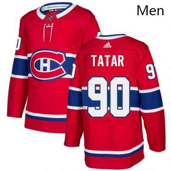 Mens Adidas Montreal Canadiens 90 Tomas Tatar Authentic Red Home NHL Jersey